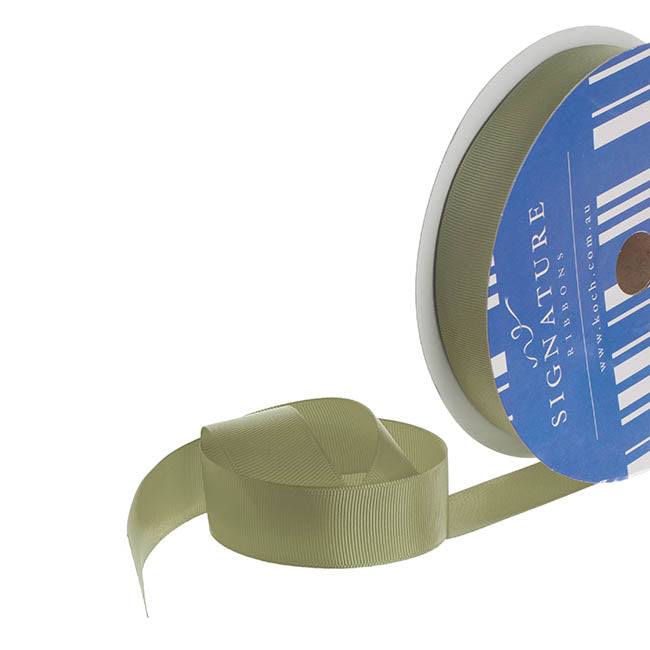 Bulk Grosgrain Ribbon Plain Sage (25mmx50m)