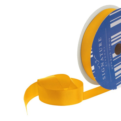 Bulk Grosgrain Ribbon Plain Yellow (25mmx50m)