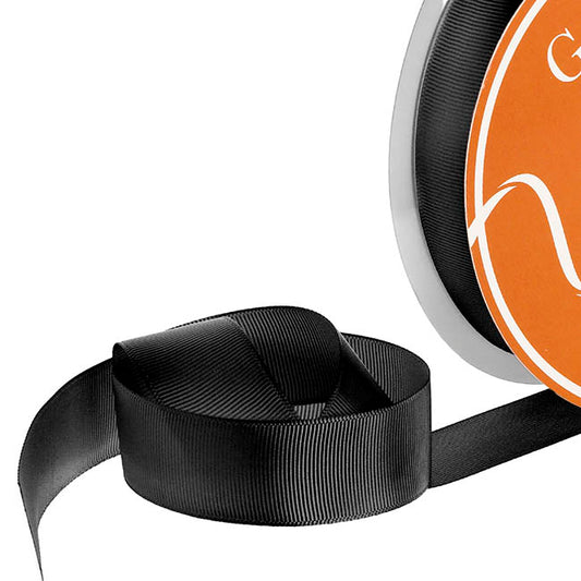Ribbon Plain Grosgrain Black (25mmx30m)