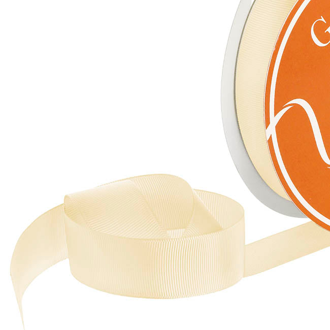 Ribbon Plain Grosgrain Cream (25mmx30m)