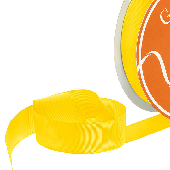 Ribbon Plain Grosgrain Lemon (25mmx20m)
