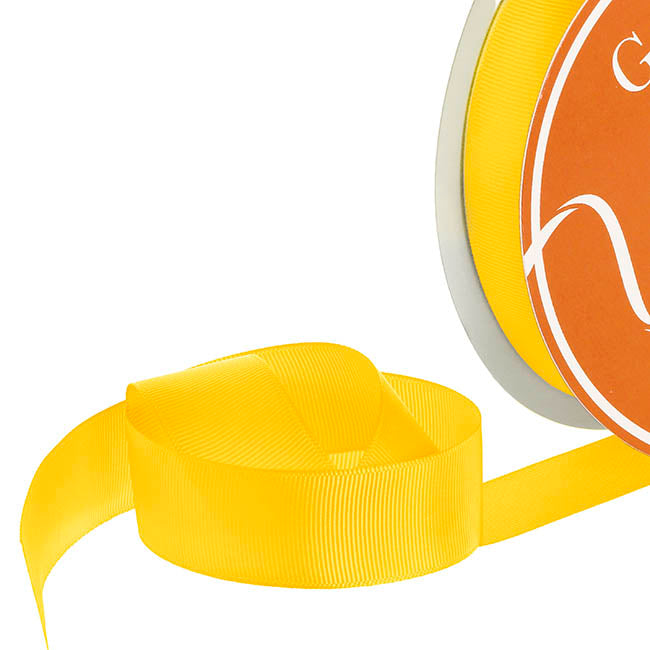 Ribbon Plain Grosgrain Yellow (25mmx30m)