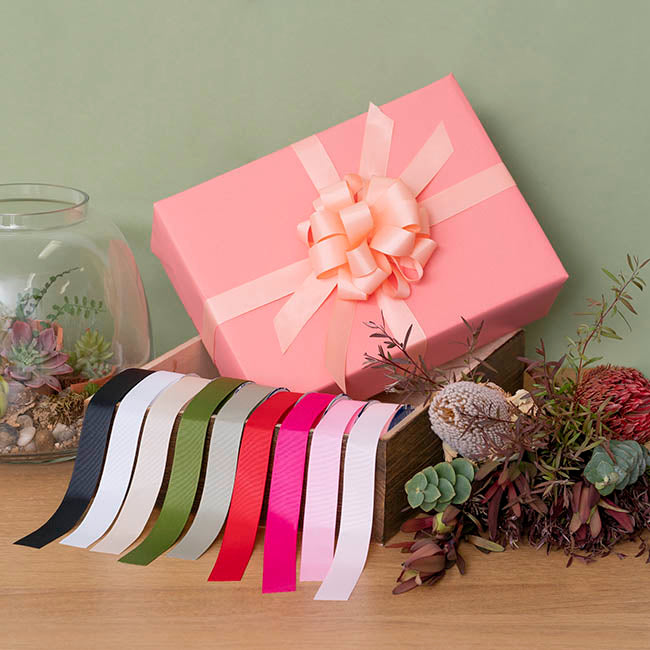 Ribbon Bio-Poly Blend Grosgrain Baby Pink (25mmx25m)