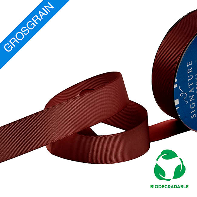 Ribbon Bio-Poly Blend Grosgrain Burgundy (25mmx25m)