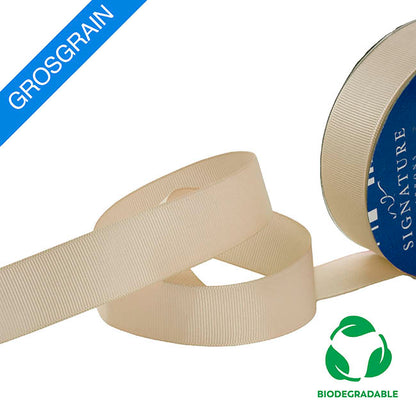 Ribbon Bio-Poly Blend Grosgrain Champagne (25mmx25m)