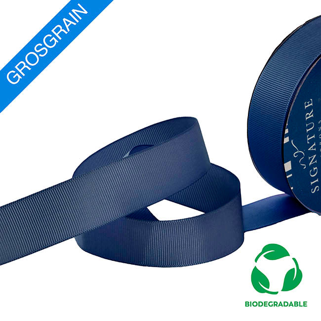 Ribbon Bio-Poly Blend Grosgrain Navy Blue (25mmx25m)