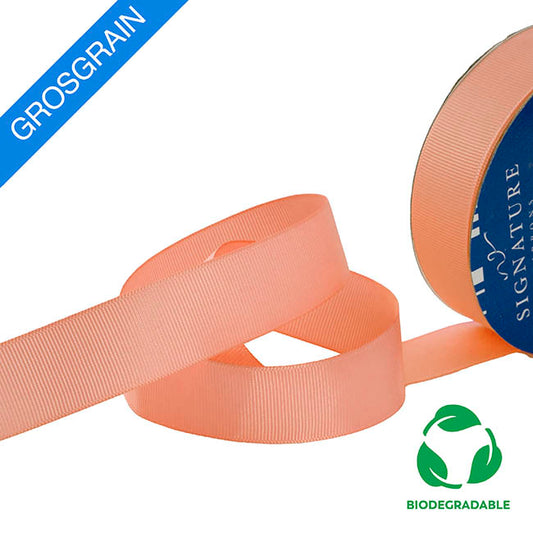 Ribbon Bio-Poly Blend Grosgrain Peach (25mmx25m)