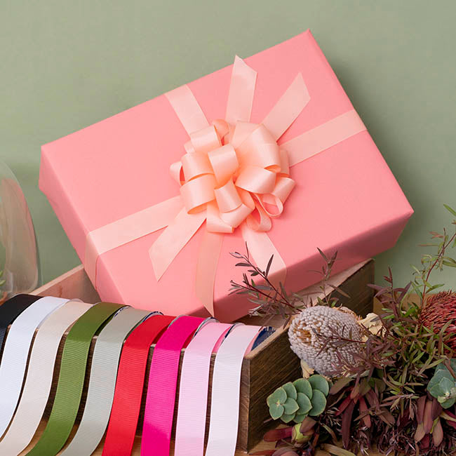 Ribbon Bio-Poly Blend Grosgrain Peach (25mmx25m)