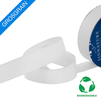 Ribbon Bio-Poly Blend Grosgrain White (25mmx25m)