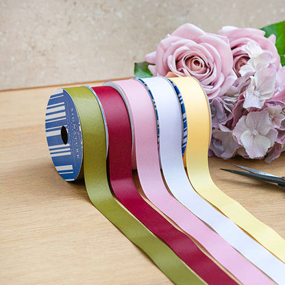 Ribbon Bio-Poly Blend Grosgrain Yellow (25mmx25m)