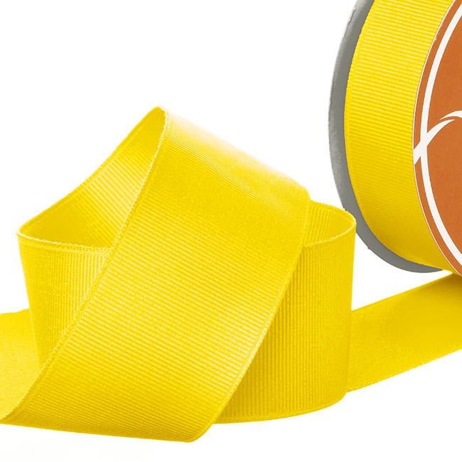 Ribbon Plain Grosgrain Lemon (38mmx30m)