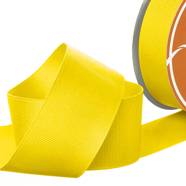 Ribbon Plain Grosgrain Mid Yellow (38mmx30m)