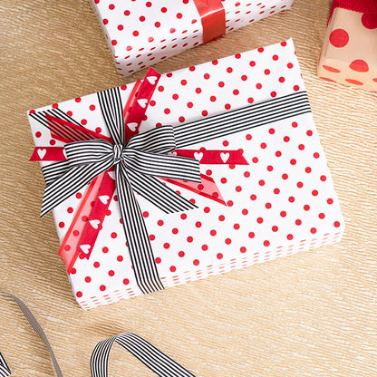 Grosgrain Ribbon Fine Stripes Black & White (25mmx20m)