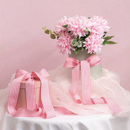 Grosgrain Ribbon Fine Stripes Baby Pink & White (38mmx20m)