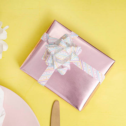 Ribbon Grosgrain Pastel Delight on White (15mmx25m)