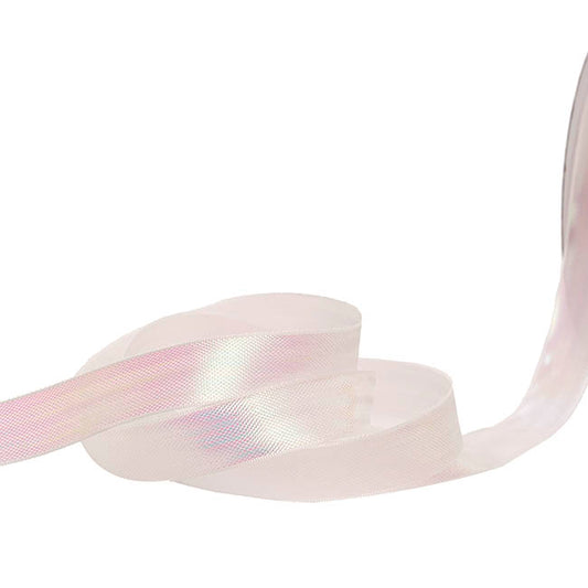 Ribbon Taffeta Iridescent Metallic White (15mmx25m)
