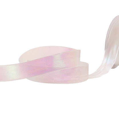 Ribbon Taffeta Iridescent Metallic White (25mmx25m)