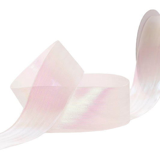 Ribbon Taffeta Iridescent Metallic White (38mmx25m)