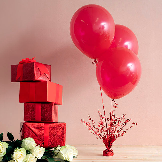 Balloon Weight Bursting Hearts Red (30cmH)