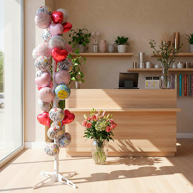 Balloon Tree Display Stand White (180cmH)