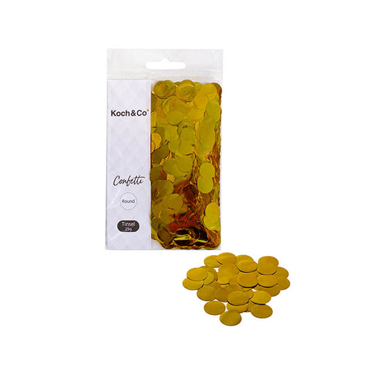 Confetti Round Shape 25g Bag (1.5cmD) Gold