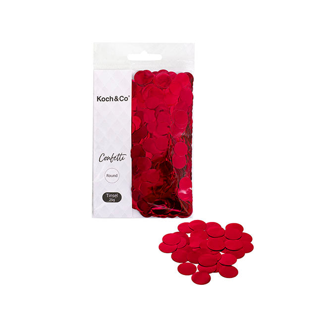 Confetti Round Shape 25g Bag (1.5cmD) Metallic Red