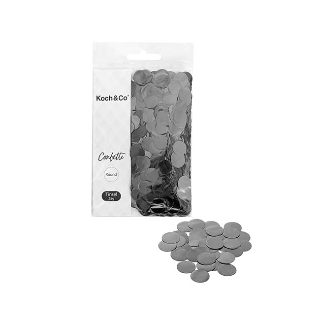 Confetti Round Shape 25g Bag (1.5cmD) Silver