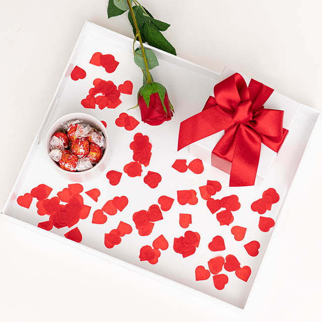 Confetti Heart Shape Tissue 25g Bag (2.5cmD) Red