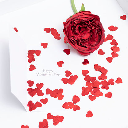 Confetti Heart Shape 25g Bag (1.5cmD) Metallic Red