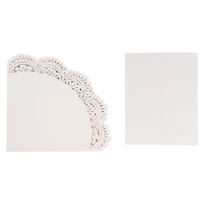 Wedding Confetti Cone Lace Pattern Pack 20 White (14cmH)