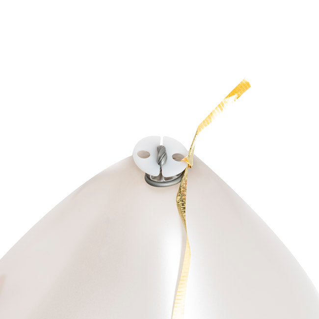 Pre Cut Balloon Ribbon with Clip Pk25 Metallic Gold (1.5m)
