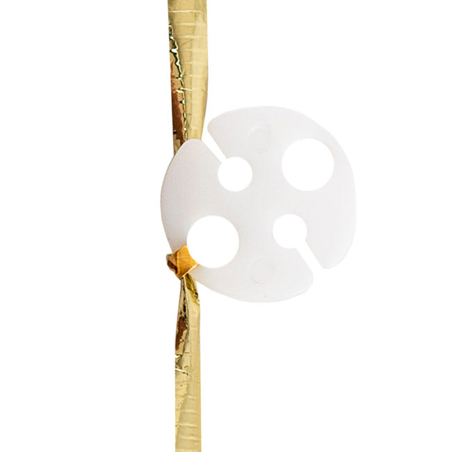 Pre Cut Balloon Ribbon with Clip Pk25 Metallic Gold (1.5m)