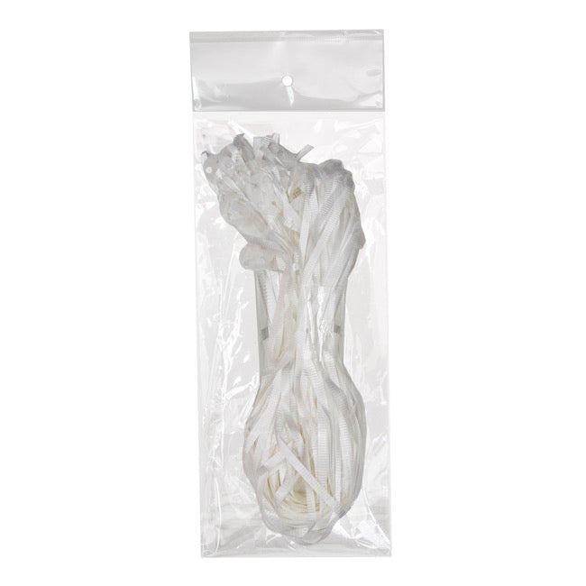 Pre Cut Balloon Ribbon with Clip Pk25 White (1.5m)