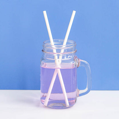 Paper Straws Plain White (20cmH 6mmDia) Pack 50