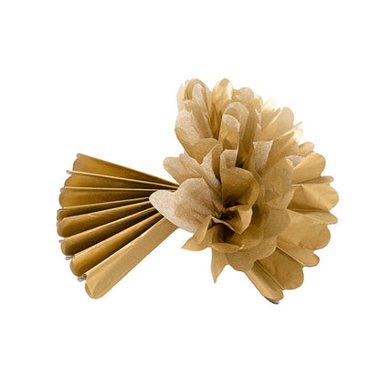 Hanging Tissue Pom Pom Pack 3 Gold (30cmD)