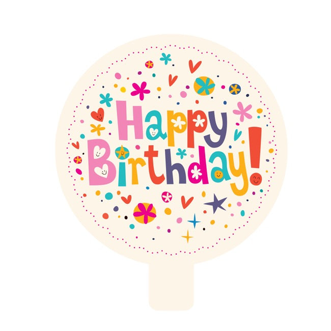 Foil Balloon 18" (45cmD) Pack 5 Round Happy Birthday