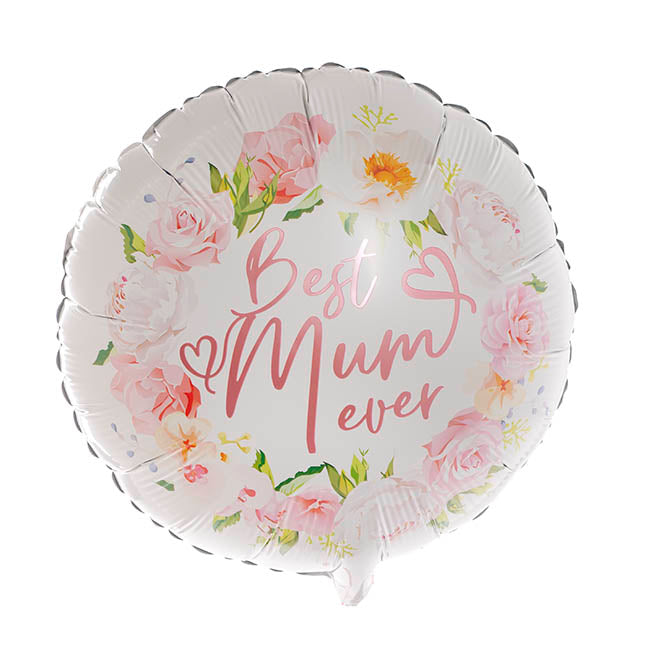 Foil Balloon 18" (45cmD) Pack 5 Best Mum Ever White