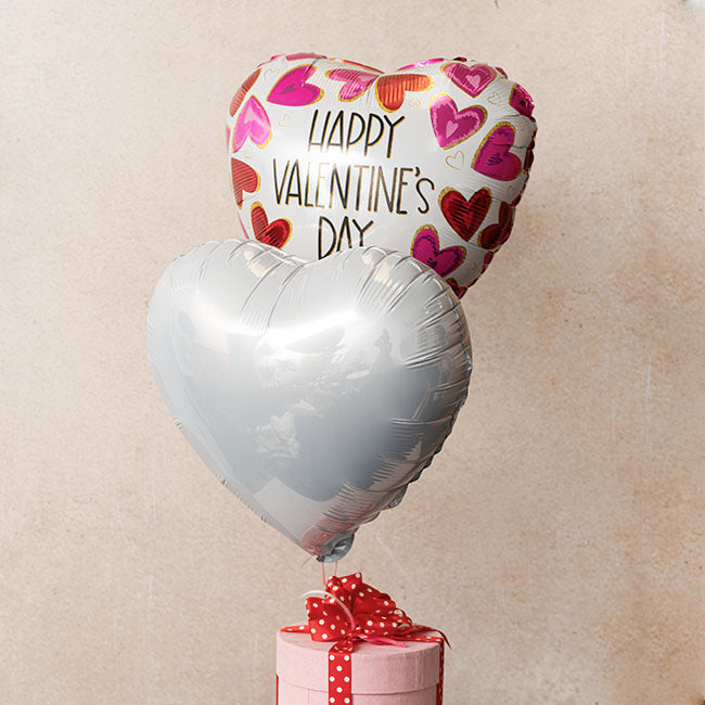 Foil Balloon 18" Pack 5 Heart Shape Pearl White (45cmx51cm)