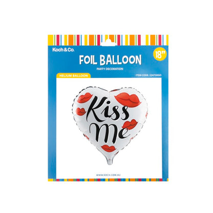 Foil Balloon 18" (45cmD) Pack 5 Heart Shape Kiss Me