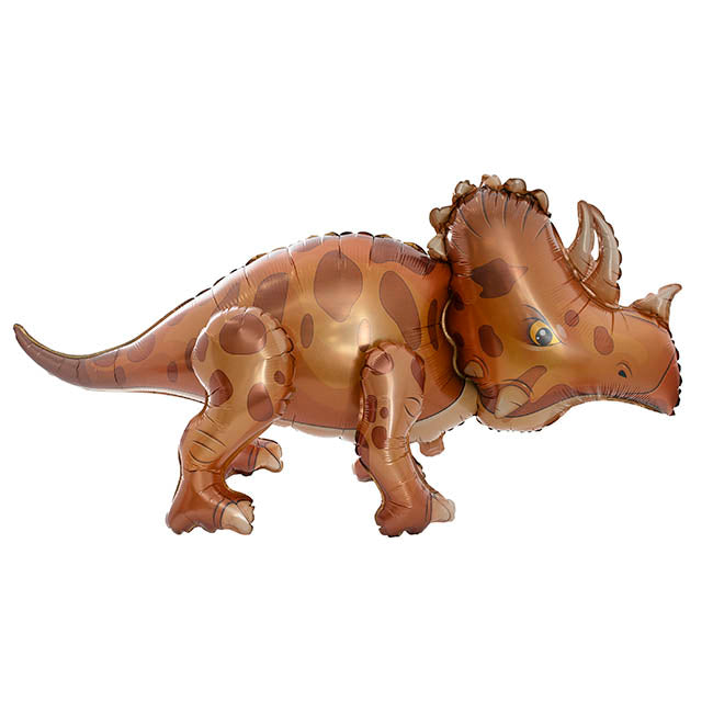 3D Foil Balloon Triceratops Dinosaur Brown (95Lx50cmH)