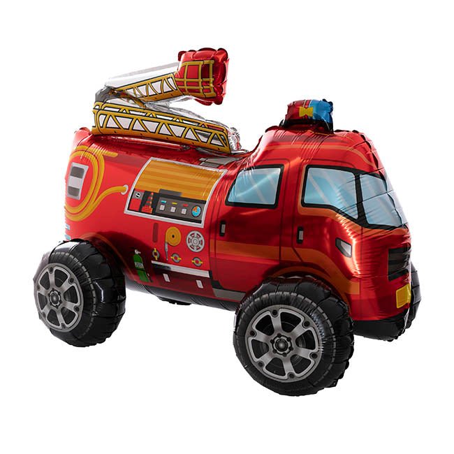 3D Foil Balloon Fire Engine Truck Red (61Lx47cmH)