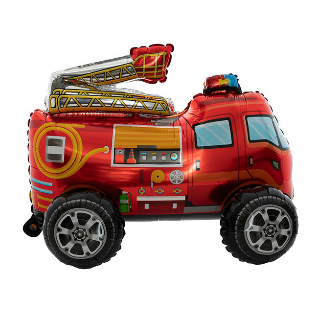 3D Foil Balloon Fire Engine Truck Red (61Lx47cmH)