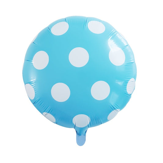 Foil Balloon 18" (45cmD) Round Large Dot Baby Blue