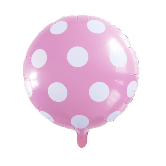 Foil Balloon 18" (45cmD) Round Large Dot Baby Pink