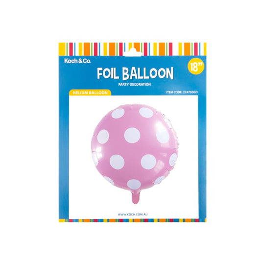 Foil Balloon 18" (45cmD) Round Large Dot Baby Pink