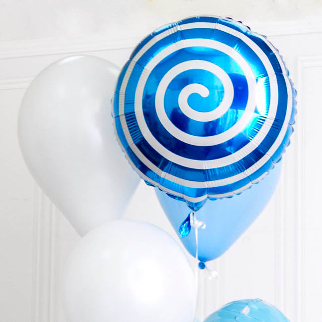 Foil Balloon 18" (45cmD) Pack 5 Round Lollipop Baby Blue