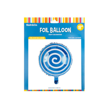 Foil Balloon 18" (45cmD) Pack 5 Round Lollipop Baby Blue