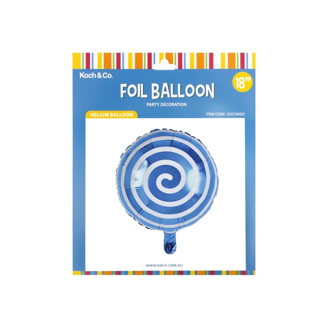 Foil Balloon 18" (45cmD) Round Lollipop Blue