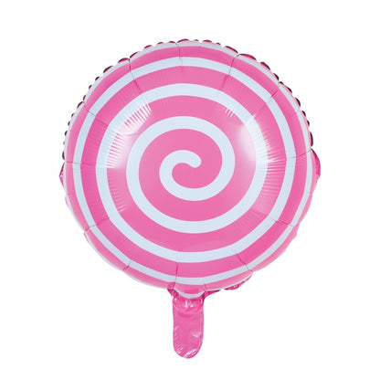 Foil Balloon 18" (45cmD) Round Lollipop Pink