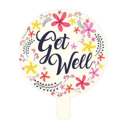 Foil Balloon 9" (22.5cmD) Air Fill Round Frangipani Get Well